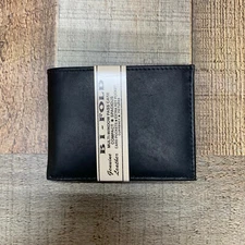 Men's Black Genuine Leather Wallet Made in Mexico Cartera de Piel Genuina