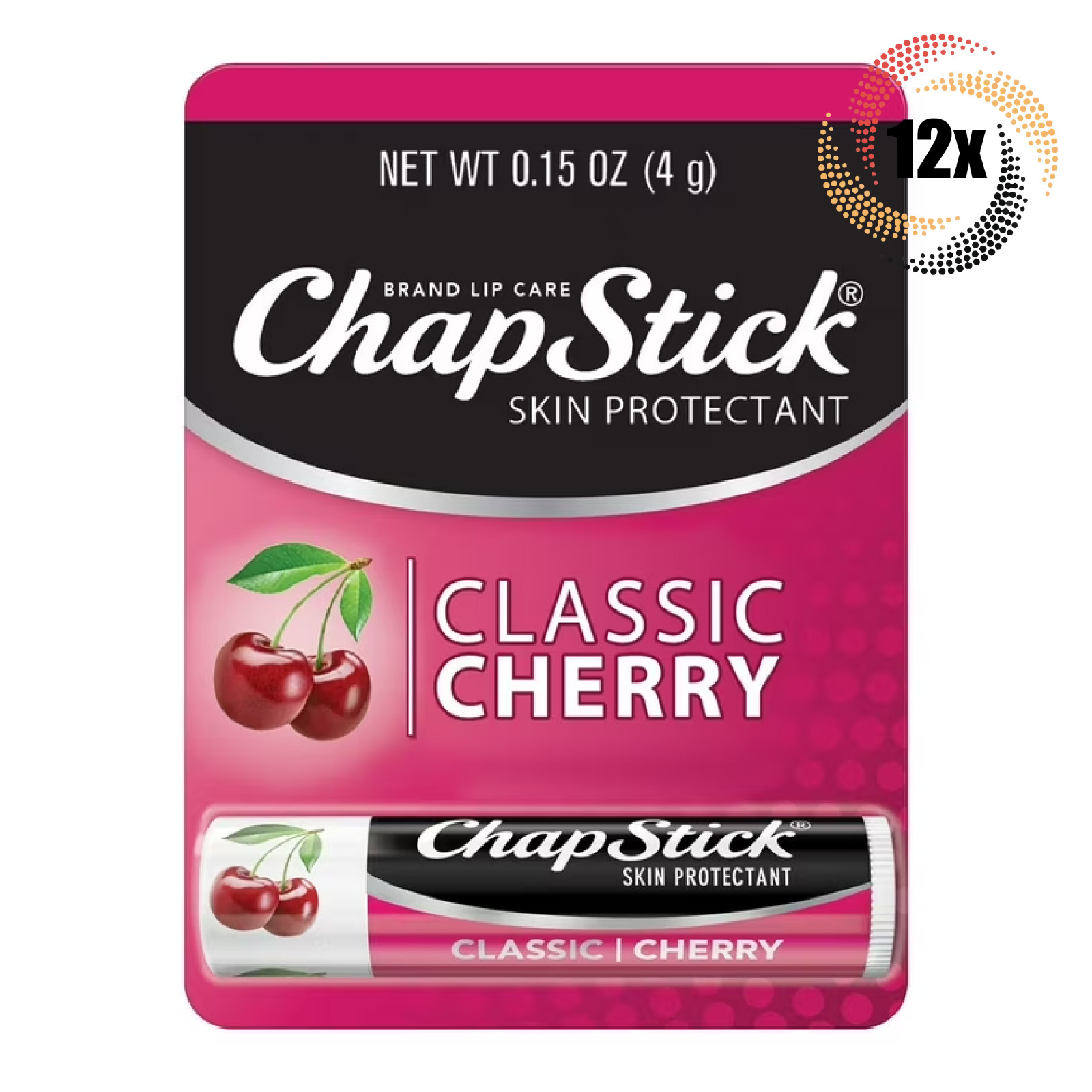 гигиеническая помада в стиках 12x Classic Cherry Lip Protectant Balm | 15 унций | Увлажняет губы