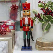 Christmas Nutcracker 35cm Wooden Red & Green Soldier Ornament  81550