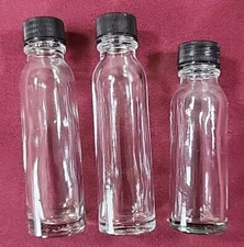 Vintage 3pc Clear Storage Bottles 3"- 3 1/2"