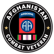 Afghanistan Combat Veteran Bumper Sticker Military Vinyl Soldier Decal 5"