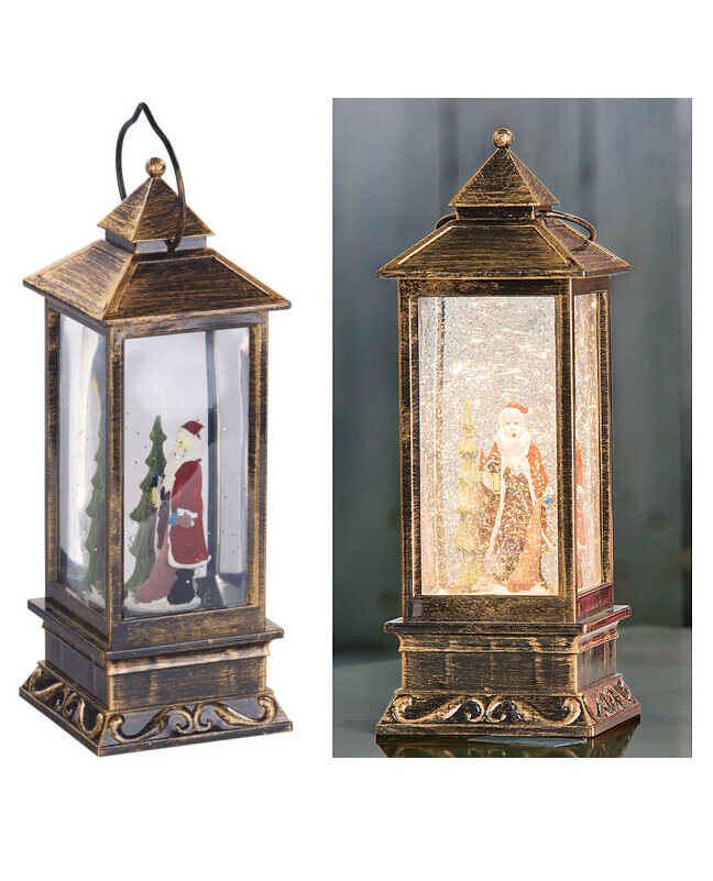 Lanterne LED Père Noël sous la neige, idée cadeau de Noël