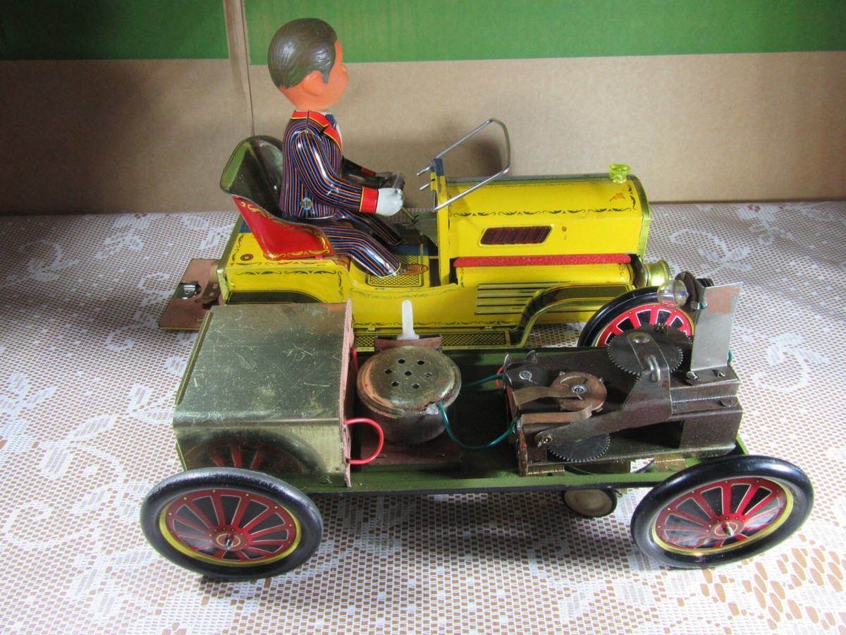 Jouet Voiture Tôle Mécanique A312 ME 074 – Happy Driver, Chine 1965, Batterie, Boîte D'origine