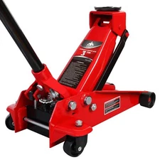 Torin Hydraulic Floor Jack with Single Quick Lift Piston Pump, 3 Ton, Red