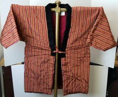 #ad Vintage Red Hanten House Kimono Jacket Hantenya Hand Made Mint Condition $25.00