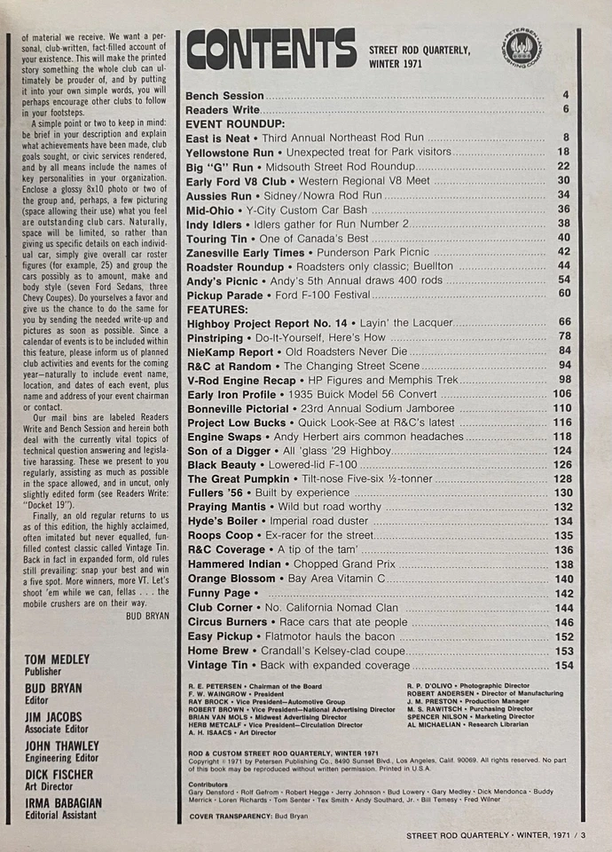 1971 Winter ROD & CUSTOM STREET ROD QUARTERLY Roadster Highboy Deuce Coupe - Image 2 of 4