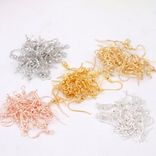 100pcs Five Color Bead Ear Hook Ear Wire for DIY Earrings Making Finding