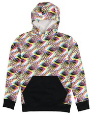 THE NORTH FACE Youth Printed Camp Pullover Hoodie sz Small 7/8 3D Glitch Print