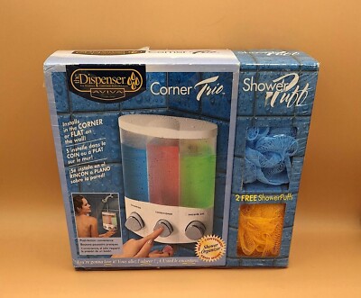  Better Living Trio White Soap Shampoo Corner or Wall Bathroom Shower Dispenser
