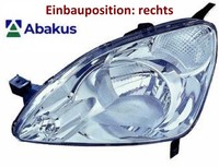 Abakus 217-1138R-LDEMC Hauptscheinwerfer Rechts Scheinwerfer FüR Honda