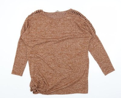 Pep&Co Damen Orange Rundhals Polyester Pullover Pulli Größe 10
