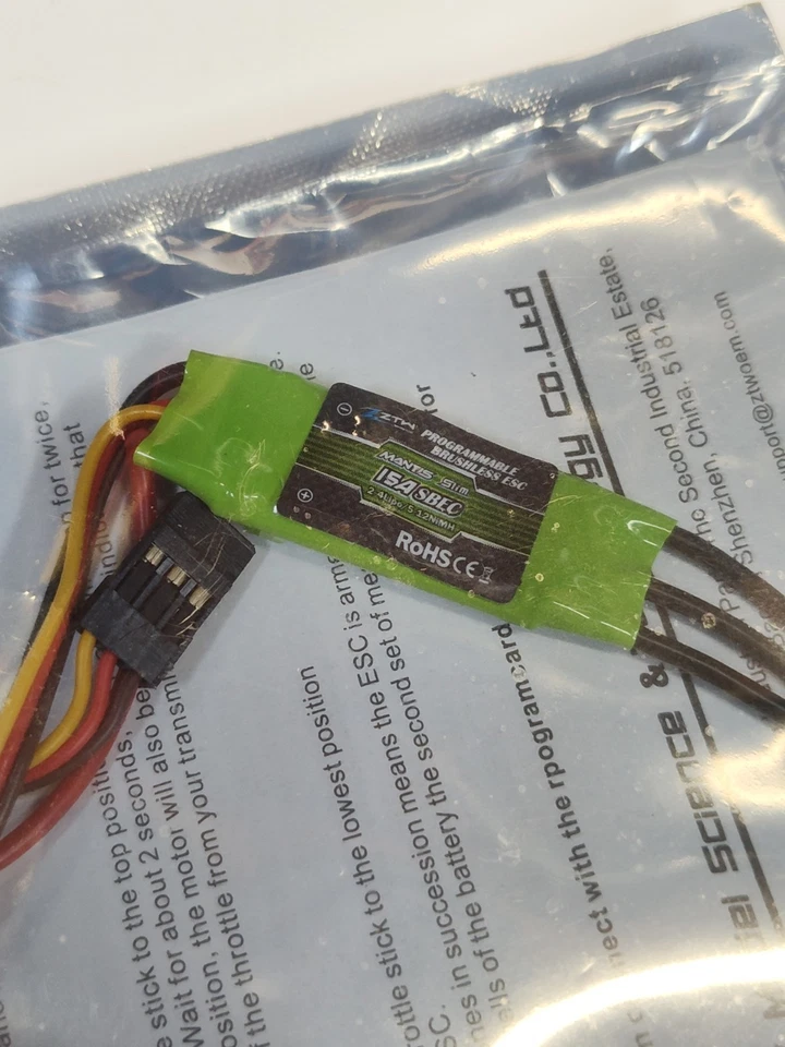Mantis Slim Brushless ESC 15A Switch BEC with BEC ouput 2A/5V for F3P Airplan... - Image 2 of 4