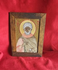 Icona ortodossa ricamata San Mosè l'Etiope 5x7 Mosè il Nero