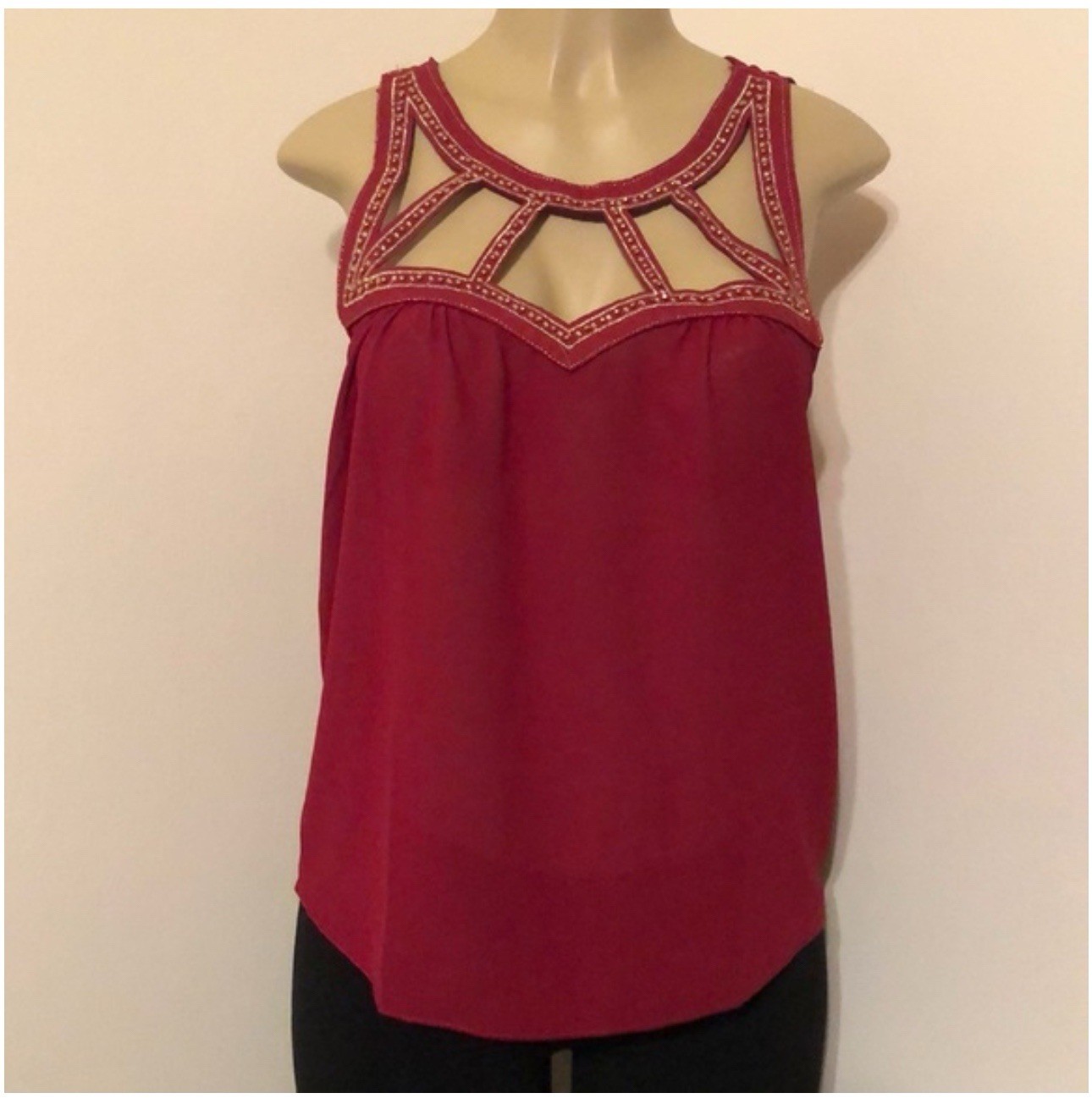 Ruby red cut out top - image 1