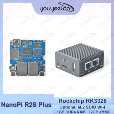 NanoPi R2S plus Development Board Rockchip RK3328 Quad-core A53 SoC 1GB RAM 32GB