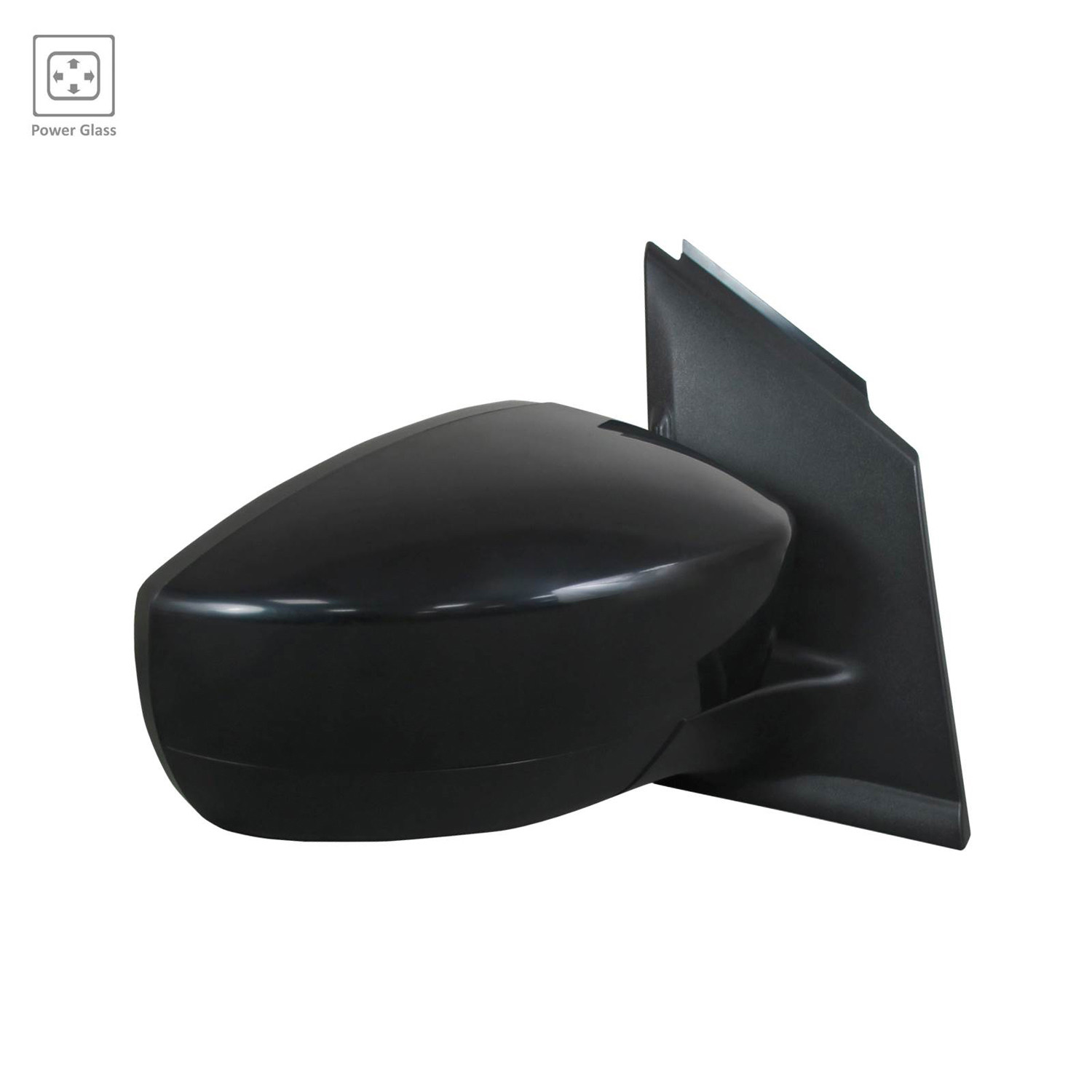 Unpainted Power Convex Passenger Side Door Mirror 128-10046BR