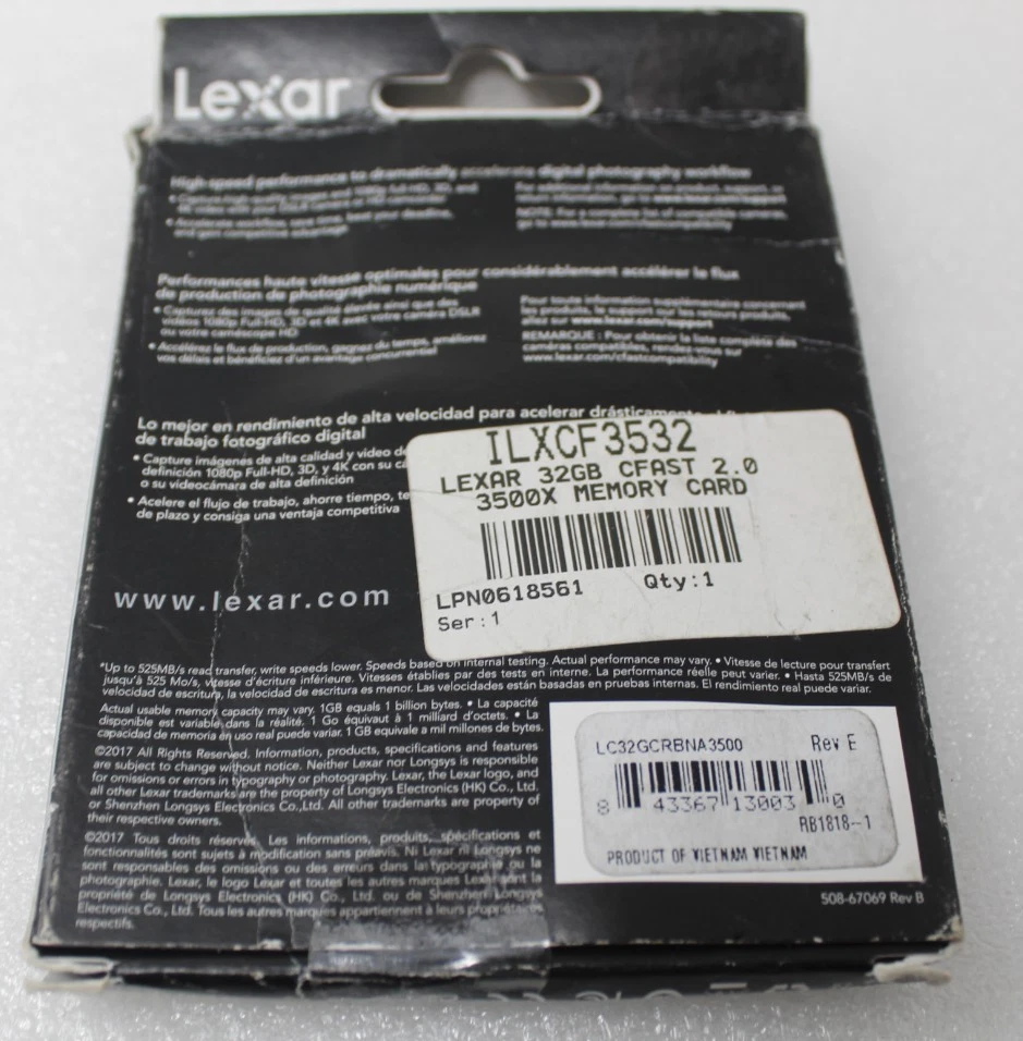 New Lexar Professional 3500x 32GB Memory Card 525MB/s CFast 2.0 - Image 3 of 4