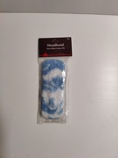 vintage 80s head band - light blue-new- Made in USA **O2**