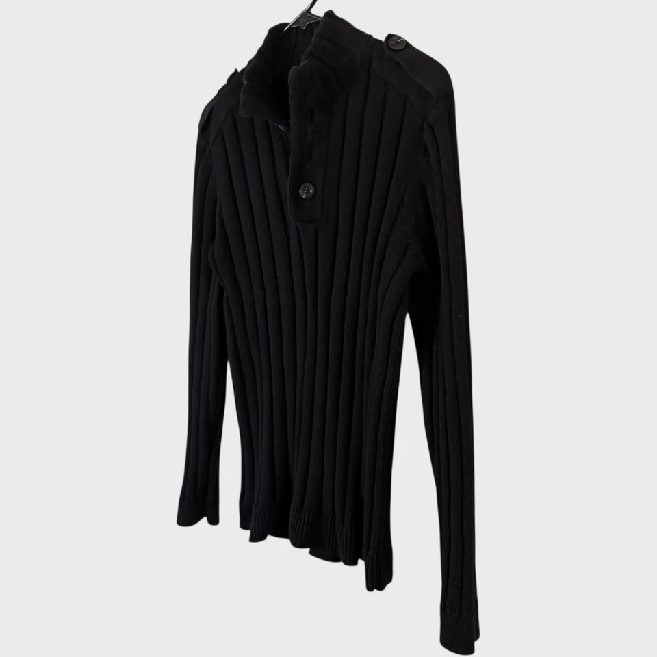 I.N.C. International Concepts Rib-Knit Henley Sweater Black Women's Size Medium - Image 2 of 4