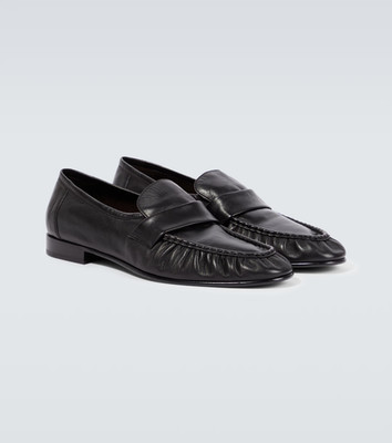 Handgefertigte schwarze weiche Lederhalbschuhe Slipper für Herren - alle Größen verfügbar