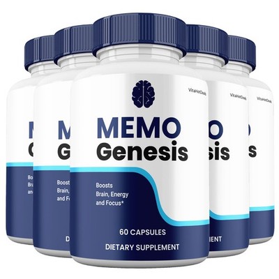 Memo Genesis Capsules, Cognitive Supplement, MemoGenesis Natural Pills (5 pack)