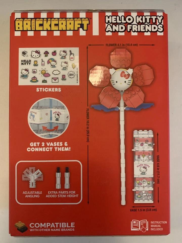 Brickcraft "Hello Kitty & Friends" Flower & Vase Building Set #72266 115 PCS New - Image 2 of 4
