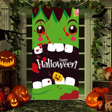 Halloween Door Cover,Scary Halloween Banner Decorations-71 X35