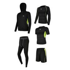 5Pcs/Set Men Tracksuit Gym Fitness Compression Clothes Running Sport Wear Tights