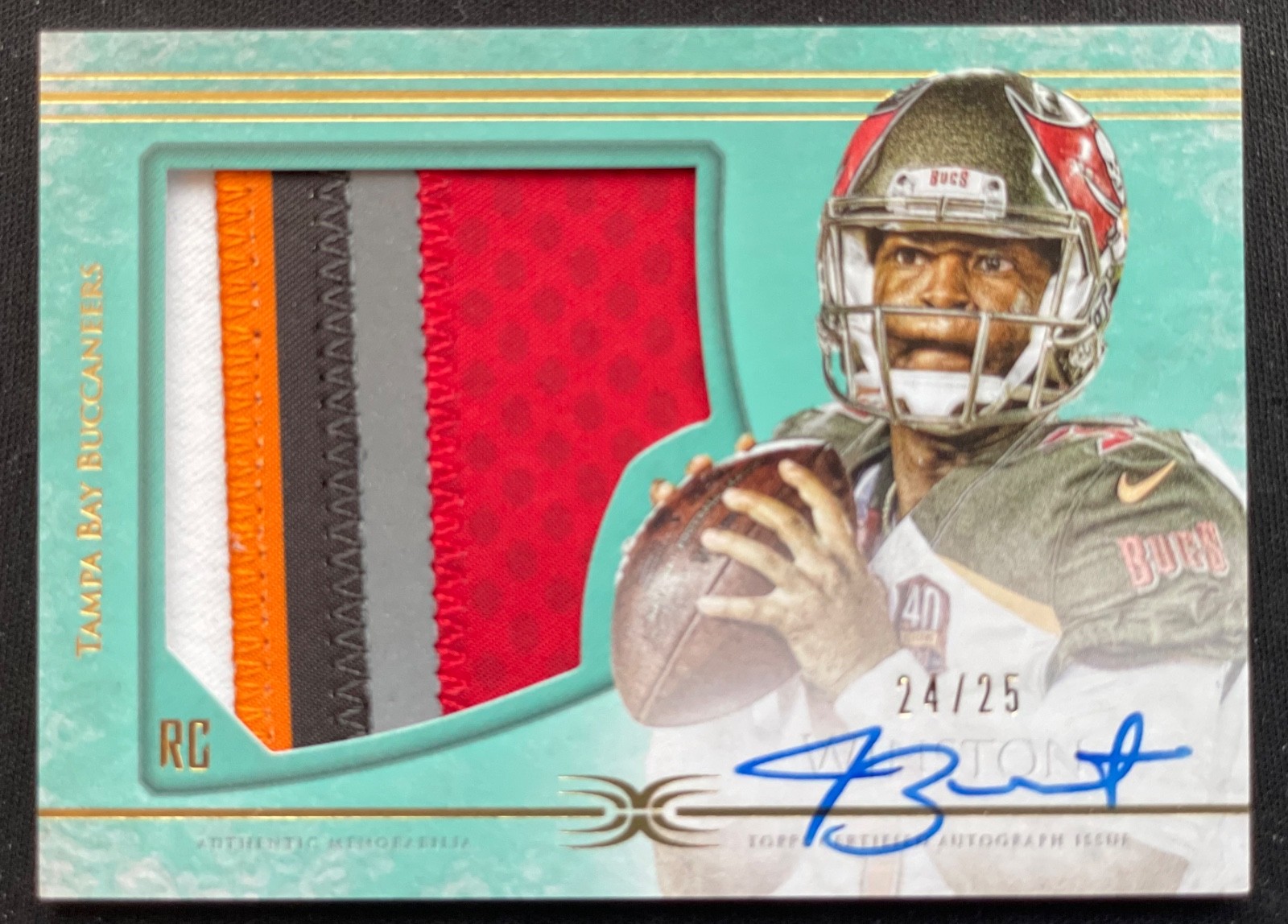 Jameis Winston Topps Definitive Rookie Autograph Patch #DC2 Green