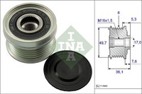 Schaeffler INA Generatorfreilauf 535 0134 10 FüR Ssangyong Mercedes Actyon Vario