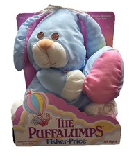 VINTAGE 1987 Fisher Price "The Puffalumps" 10" Blue Easter Bunny Doll Plush