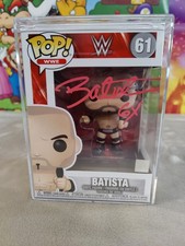 Funko Pop! WWE BATISTA #61 SIGNED FREE SHIPPING AEW Auto + Inscription Protector