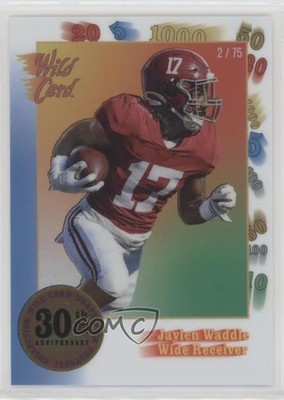 2021 Nationals 30th Anniversary White Blue 2/75 Jaylen Waddle Rookie RC 2b2