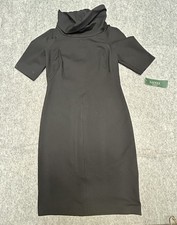 Lauren Ralph Lauren Women’s Roll Neck Sheath Dress Black Sz4 LBD