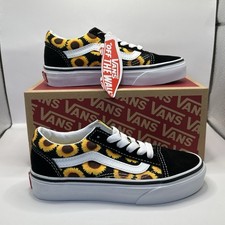 Vans Old Skool Kids Girls Sunflower Black Yellow Sneakers Youth Size 12.5 NEW