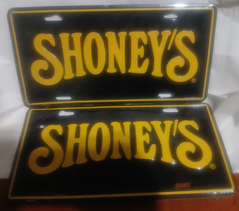 Vintage SHONEY'S license plates lot of 2