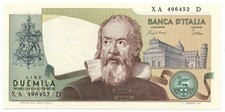 2000 LIRE B. D ITALIA GALILEO GALILEI SERIE SOSTITUTIVA XA D 24/10/1983 FDS-/FDS