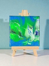  Original Affordable Miniature Abstract Art 🎨 On Canvas 3 inches square 