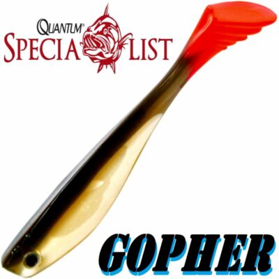 NEW QUANTUM Brown Red Specialist Gopher Soft Lures 4 x 11 cm pike bass cod ling 