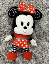 Disney Baby Minnie Mouse Plush Crinkle Doll Toy Red White Black