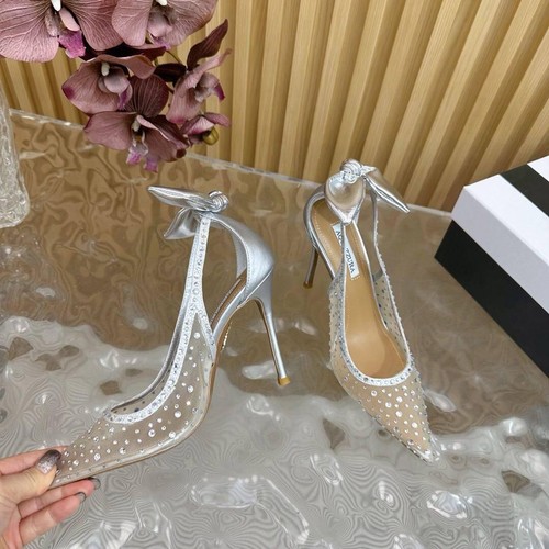 Aquazzura Bow Tie Crystal Tulle Pump 105 Eu 38 - Picture 4 of 10