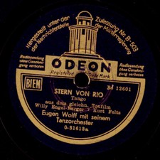 EUGEN WOLFF TANZORCH. Stern von Rio / Nächtliche Gitarren  Schellackplatte S2538