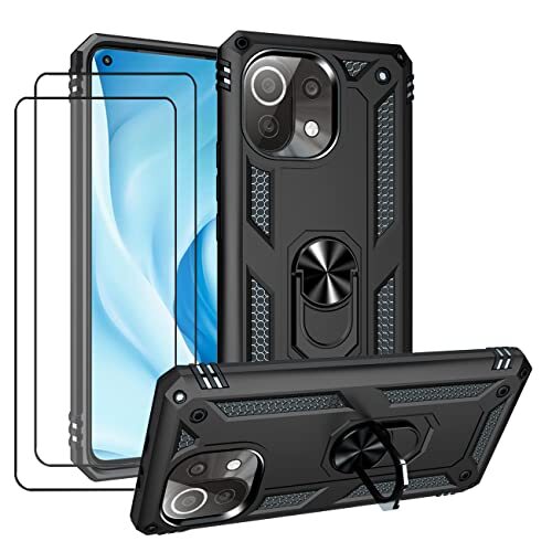 JOYTAG compatibile per cover Xiaomi Mi 11 Lite/Mi 11 Lite 5G Nero (M8G)