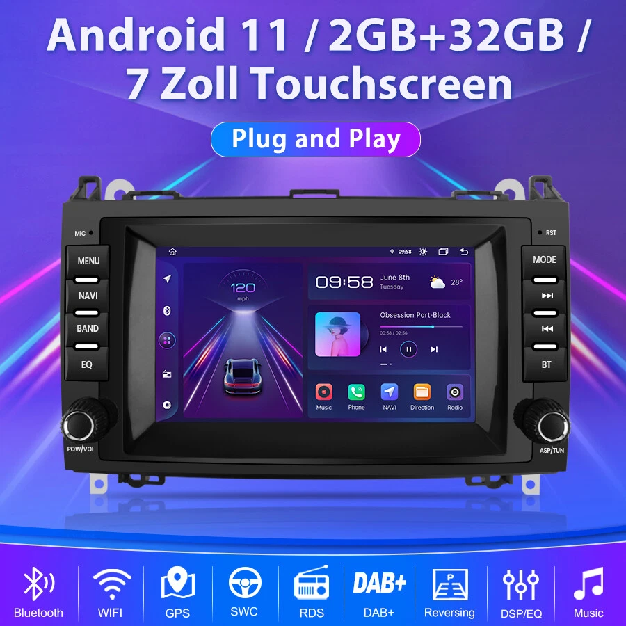 Autoradio Android GPS Navi Für Mercedes Benz A/B Klasse Sprinter Viano Vito W639 - Bild 2 von 4