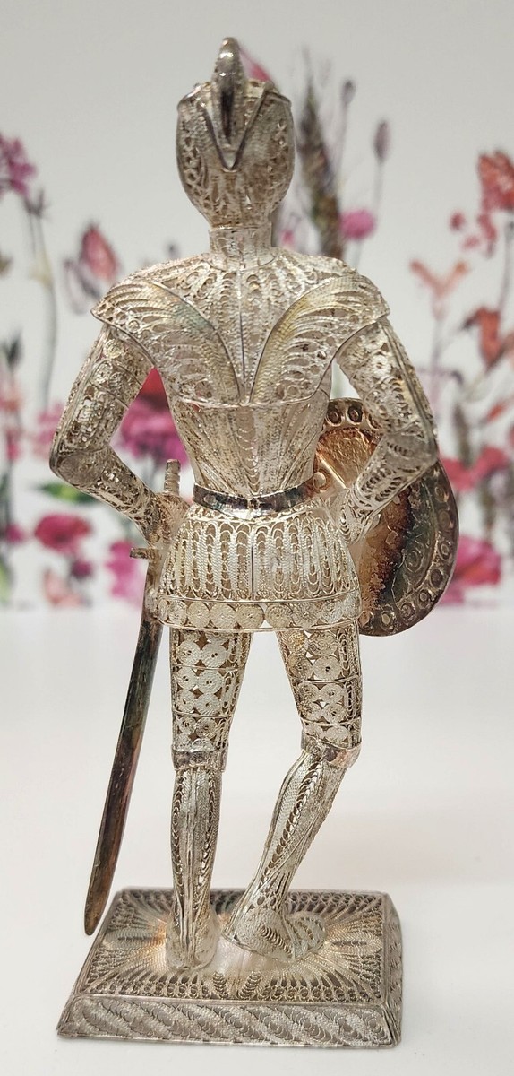 VINTAGE STERLING SILVER SUIT OF ARMOR SCULPTURE OR PAPER WEIGHT | eBay