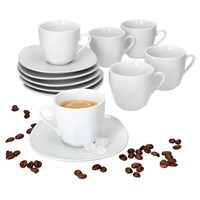 6Er Set Lotta Espressotassen 80Ml Mit Untertassen FüR 6 Personen Weiß Porzellan