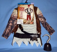 Pirate Costume boys M-8;Mighty Muscle top-pants-belt-head wrap-pirate hook;LOT-5