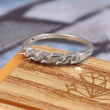 Semi Mount Ring 925 Sterling Silver Mount Jewelry Stone Size 2X2mm Round 5 Piece