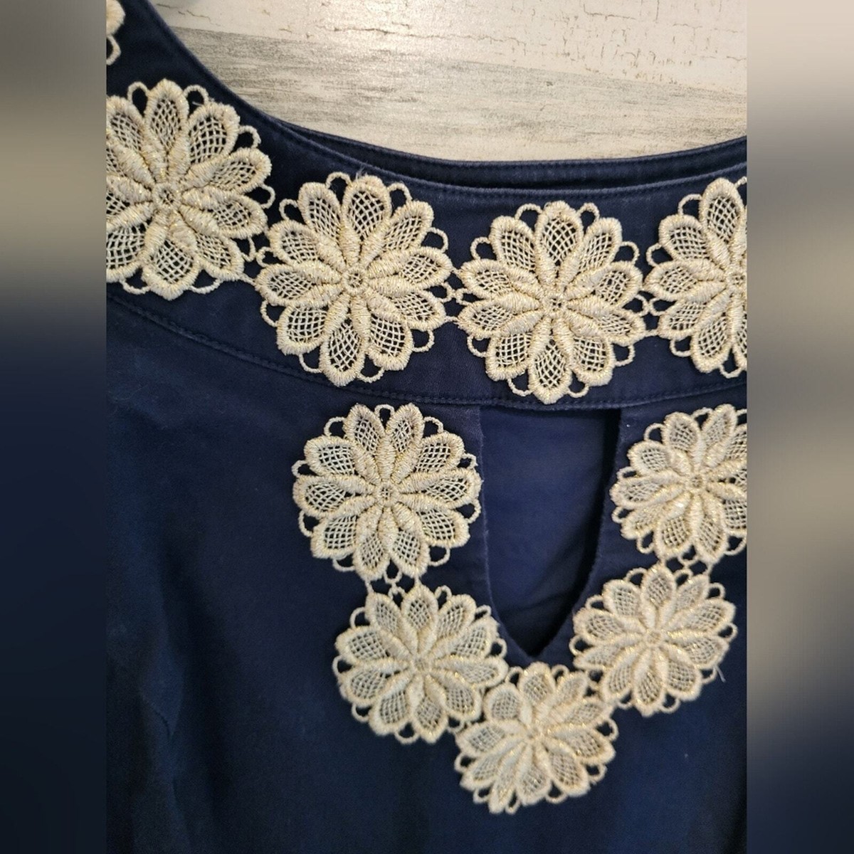 lilly pulitzer navy gold dress Lilly Pulitzer Dresses | Nwt Lilly Pulitzer Reema Sleeveless Polo Dress Navy | Color: Blue | Size: Xl main image 0