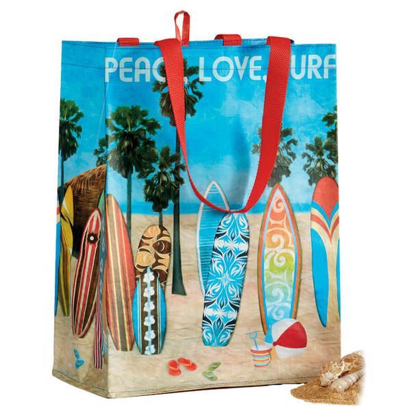 NWT DII REUSABLE PEACE LOVE SURF Beach Summer Seashore GROCERY Shopping BAG